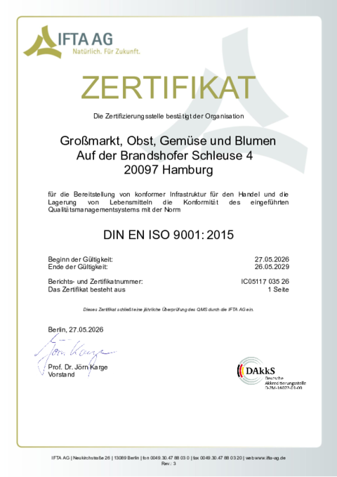 Zertifikat ISO 9001